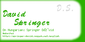 david springer business card
